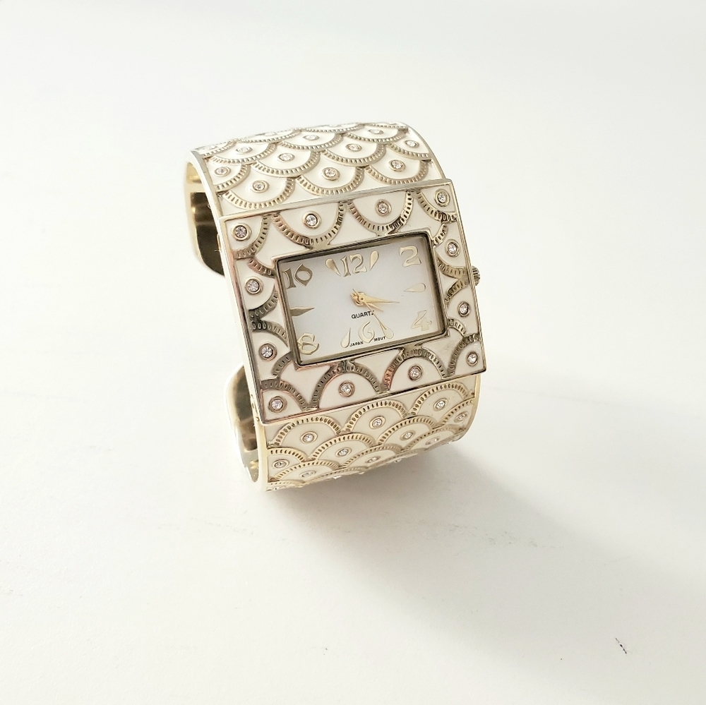 Collectibles by Adrienne Ivory Enamel Cuff Watch